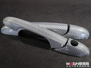 FIAT 500 Exterior Door Handle Kit - Carbon Fiber - Silver Finish